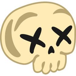 Autocollant Tête De Mort Drôle Blanc