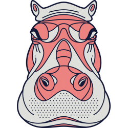 Autocollant Hippopotame