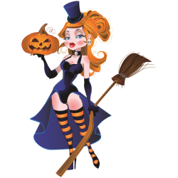 Autocollant Halloween Sorcière Sexy