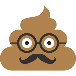 Autocollant Crotte Emoticone Lunettes