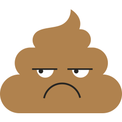 Autocollant Crotte Emoticone Contrarié