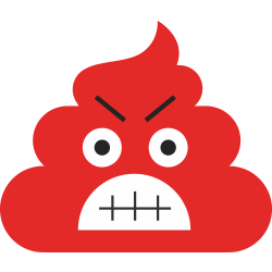 Autocollant Crotte Emoticone En Colère