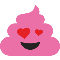 Autocollant Crotte Emoticone Amoureux