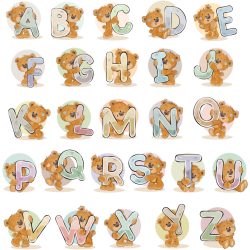 Autocollant Kit Alphabet Enfant Ourson