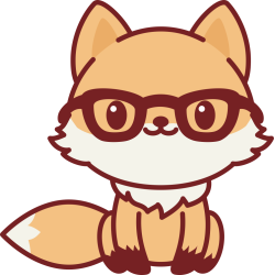 Autocollant Renard Kawai Mignon 1