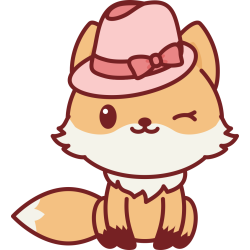 Autocollant Renard Kawai Mignon 2