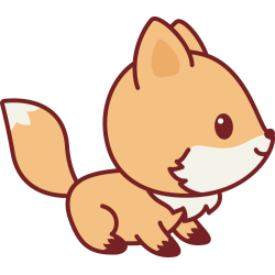 Autocollant Renard Kawai Mignon 3