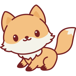 Autocollant Renard Kawai Mignon 4