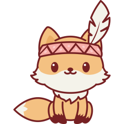 Autocollant Renard Kawai Mignon 8