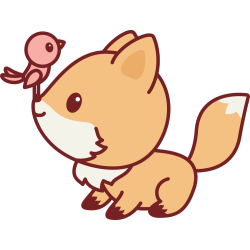 Autocollant Renard Kawai Mignon 9