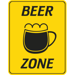 Autocollant Beer Zone Panneau Bière