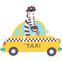 Autocollant Taxi Zèbre Enfant