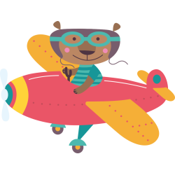 Autocollant Avion Ours Enfant