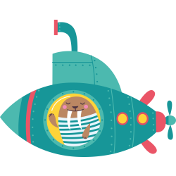 Autocollant Sous Marin Morse Enfant