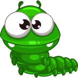 Autocollant Chenille Verte Enfant