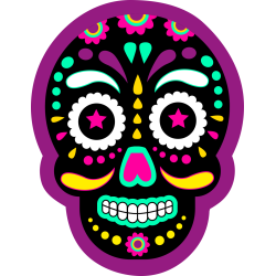 Autocollant Skull Coloré Violet