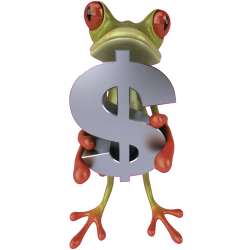 Autocollant Grenouille Dollar