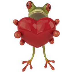 Autocollant Grenouille Coeur