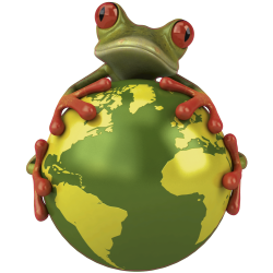Autocollant Grenouille Monde