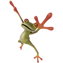 Autocollant Grenouille Hourra