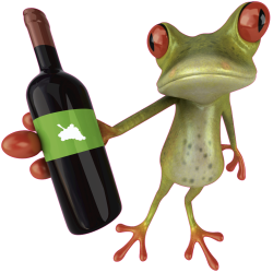 Autocollant Grenouille Vin