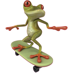 Autocollant Grenouille Skate
