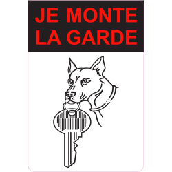 Autocollant Chien Je monte la garde