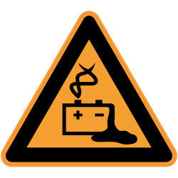 Panneau Danger Risque de fuite de batteries