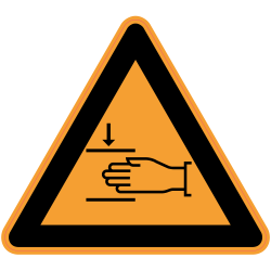 Panneau Danger Risque de blessure des mains