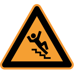 Panneau Danger Risque chute dans les escaliers