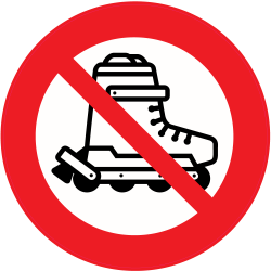 Panneau Interdiction aux patins à roulettes et rollers