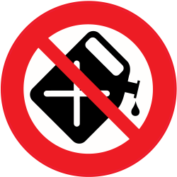 Panneau Interdiction de verser de l'essence