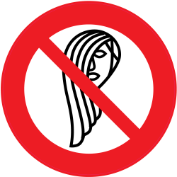Panneau Interdiction de porter des cheveux longs
