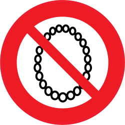 Panneau Interdiction de porter un collier