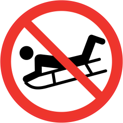 Panneau Interdiction de faire de la luge