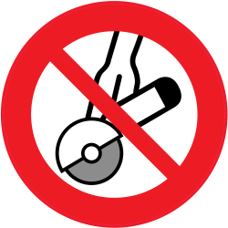 Panneau Interdiction d'utiliser avec une meuleuse rotative