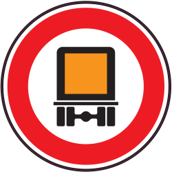 Panneau Interdiction Transport marchandises dangereuses