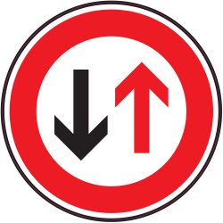 Panneau Interdiction de passer Priorité en face