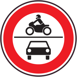 Panneau Interdiction aux motos et voitures