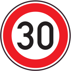 Panneau Interdiction Limite vitesse 30km/h