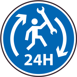 Panneau Obligation Réparation 24h/24