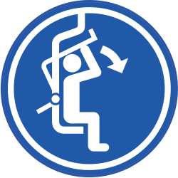 Panneau Obligation Abaisser sécurité télésiège