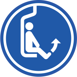 Panneau Obligation Lever jambes télésiège