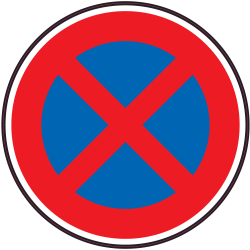 Panneau Interdiction de stationner ou de s'arrêter