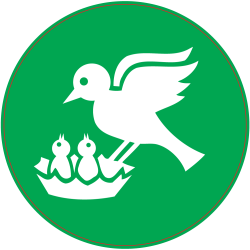 Panneau Vert Oiseaux