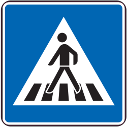 Panneau Indication Passage pour pietons gauche