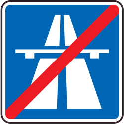 Panneau Indication Fin d'autoroute