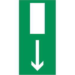 Panneau Indication Sortie de secours vertical bas