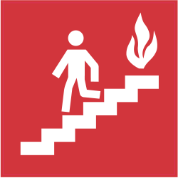 Panneau Indication Incendie sortie escaliers