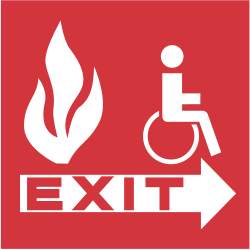 Panneau Indication Incendie sortie de secours Exit 4